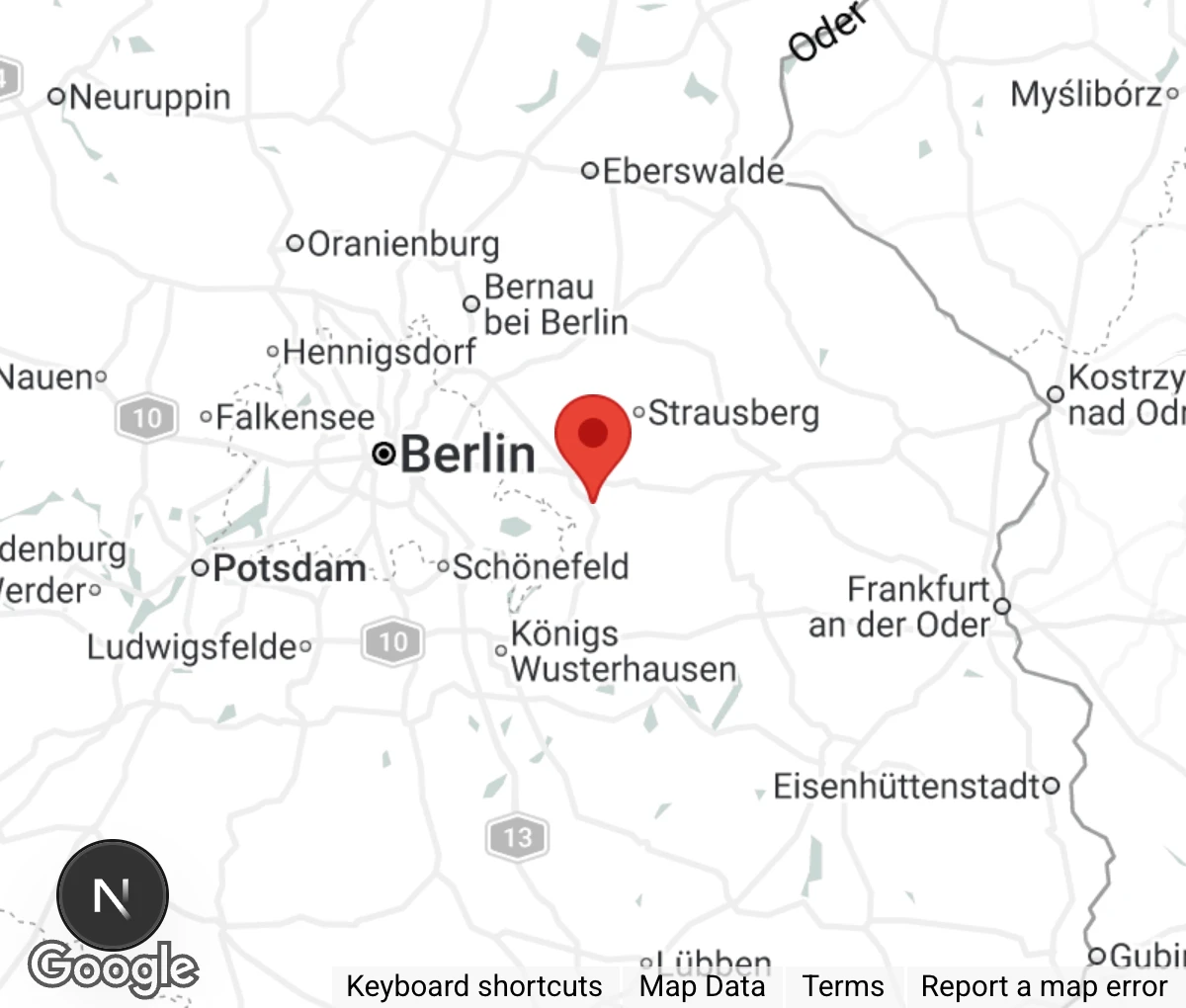 Map showing location of Tierauffangstation Rüdersdorf
