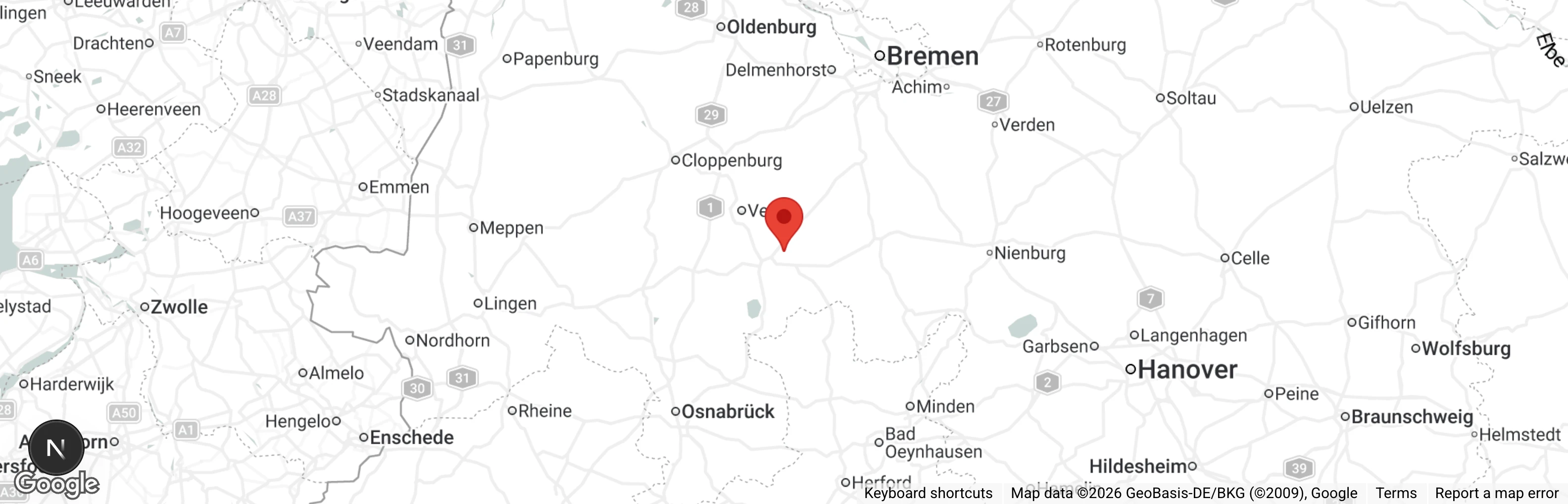 Map showing location of Tierschutzhof Dickel