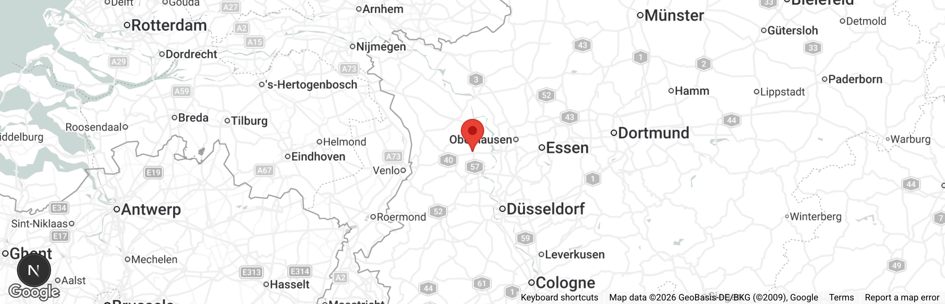 Map showing location of Tierheim Moers