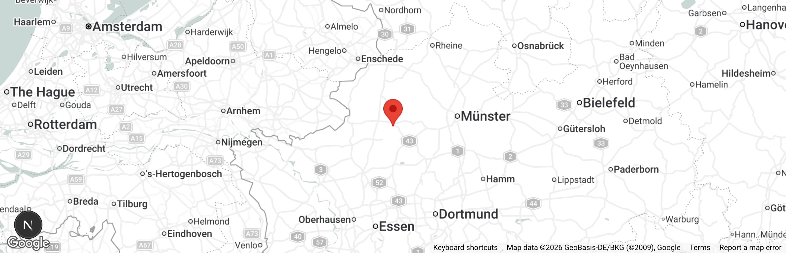 Map showing location of Tierheim Nordkreis Coesfeld