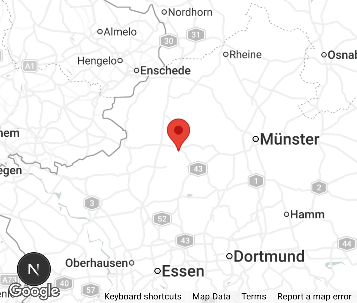 Map showing location of Tierheim Nordkreis Coesfeld