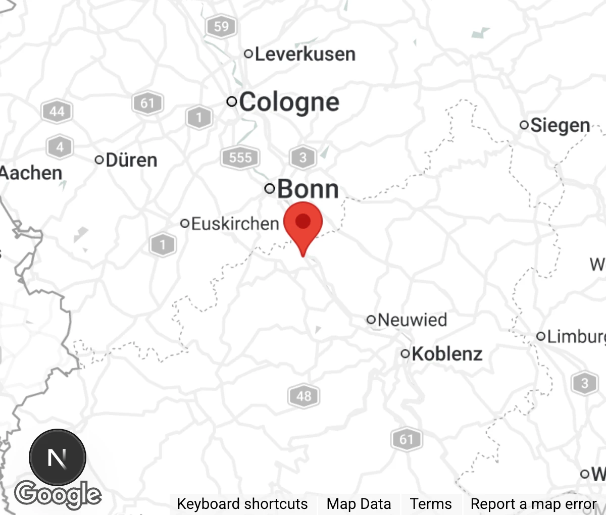 Map showing location of Tierheim Remagen des Tierschutzverein Kreis Ahrweiler