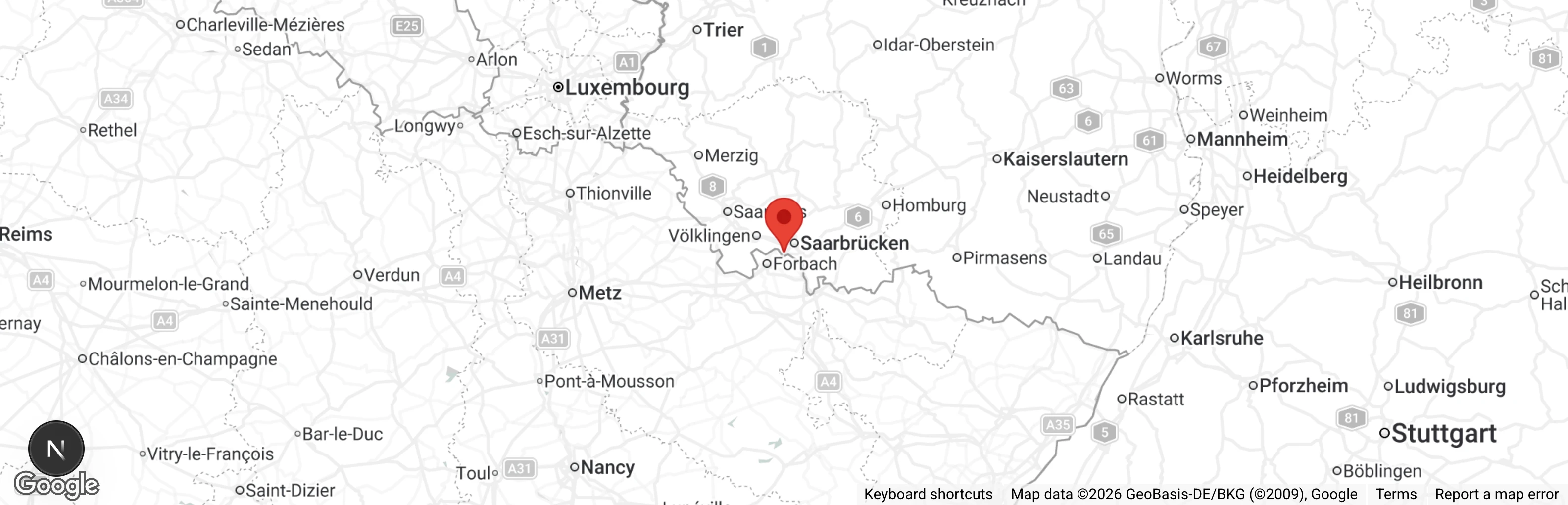 Map showing location of Bertha-Bruch Tierheim