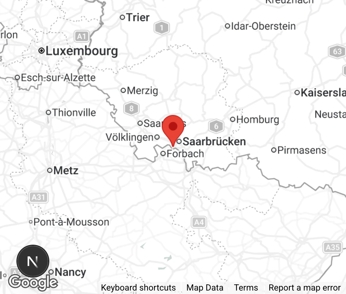 Map showing location of Bertha-Bruch Tierheim