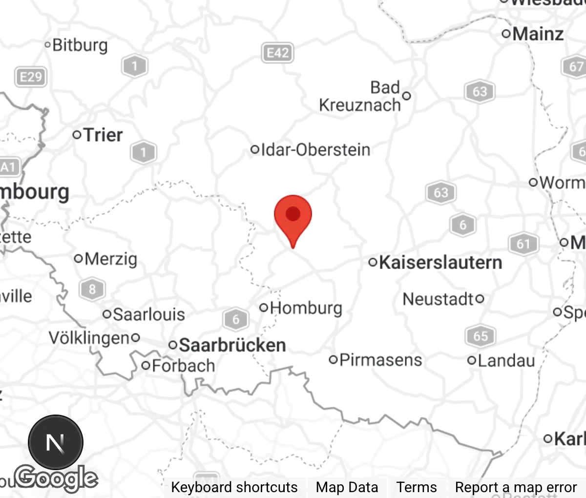 Map showing location of Tierschutzverein im Landkreis Kusel e.V.