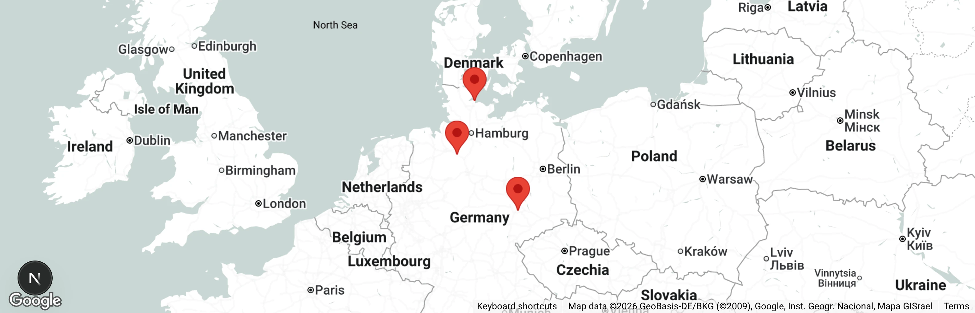 Map showing location of Kahu Cani e.V.