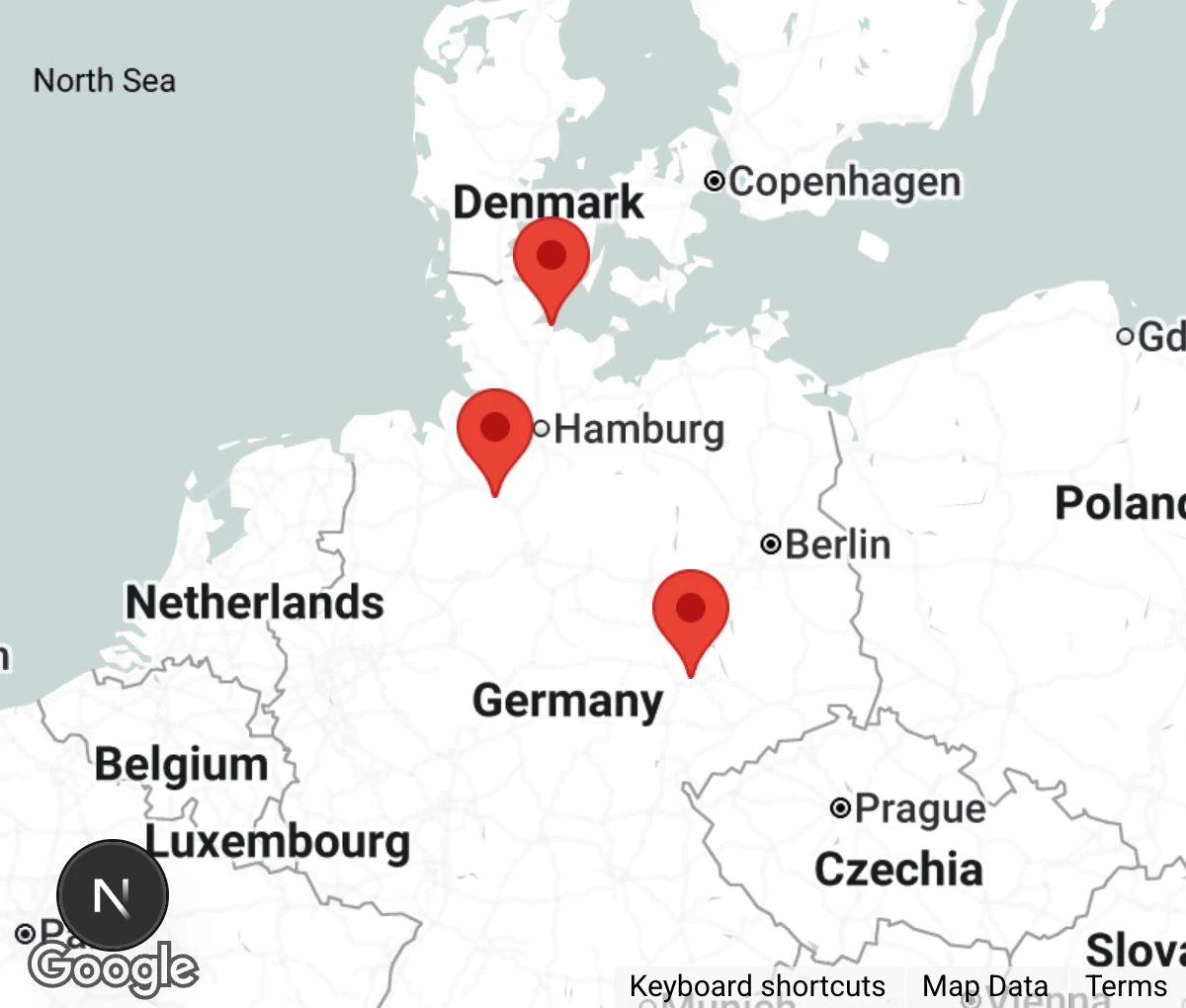 Map showing location of Kahu Cani e.V.