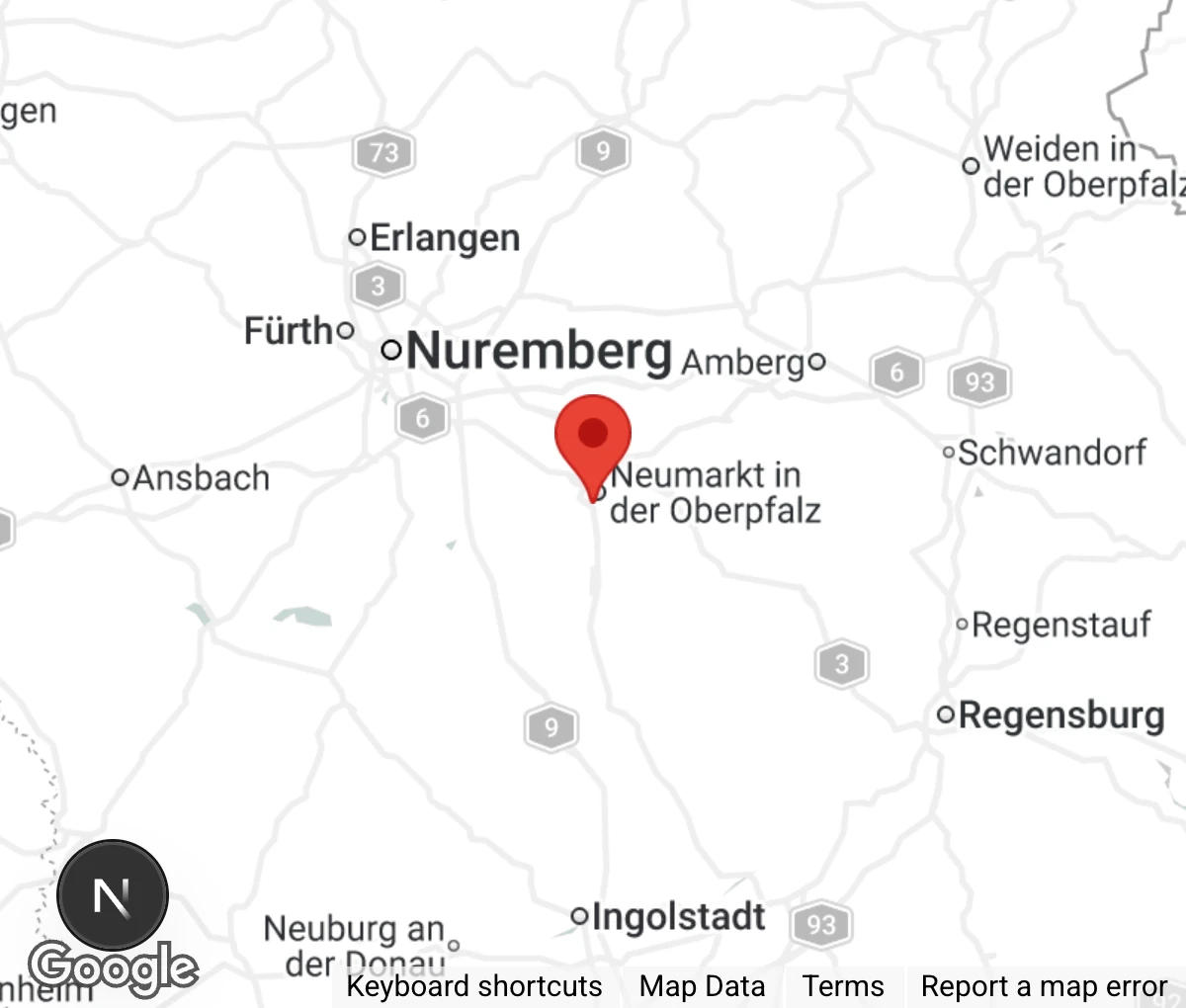 Map showing location of Tierheim Neumarkt
