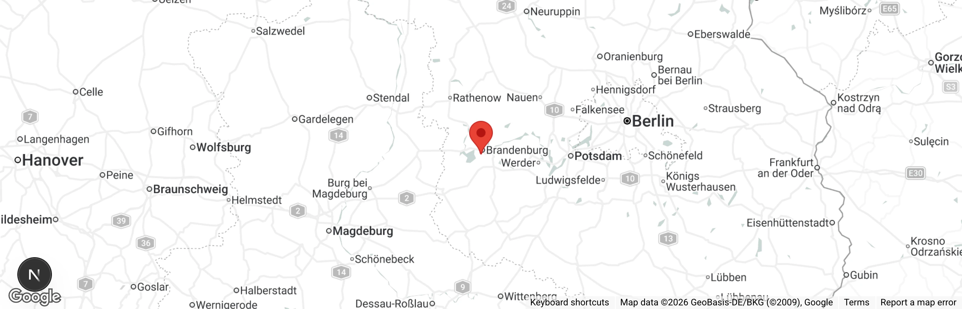 Map showing location of Tierheim Brandenburg