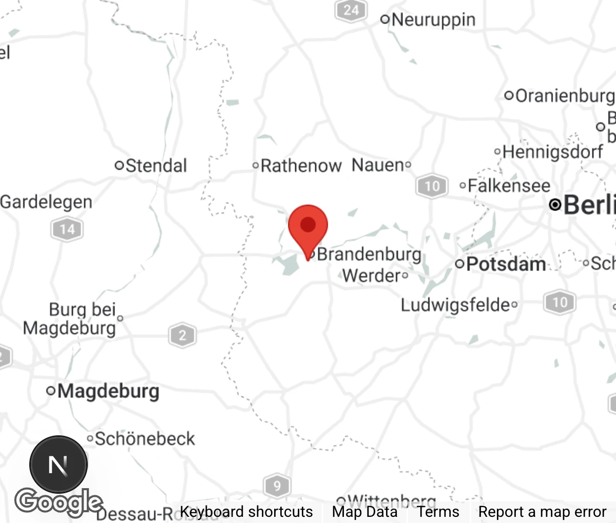 Map showing location of Tierheim Brandenburg