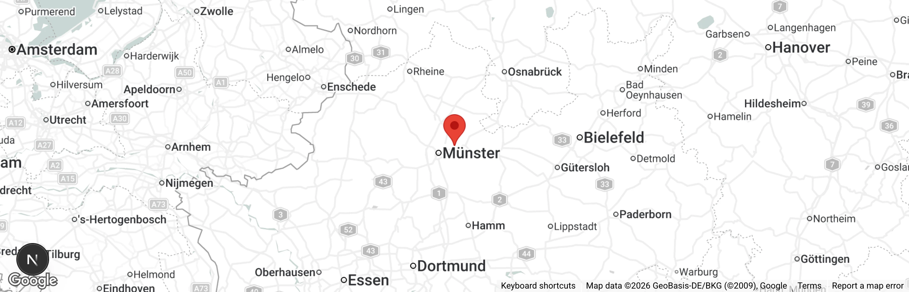 Map showing location of Tierfreunde Münster Tierschutzverein e.V.