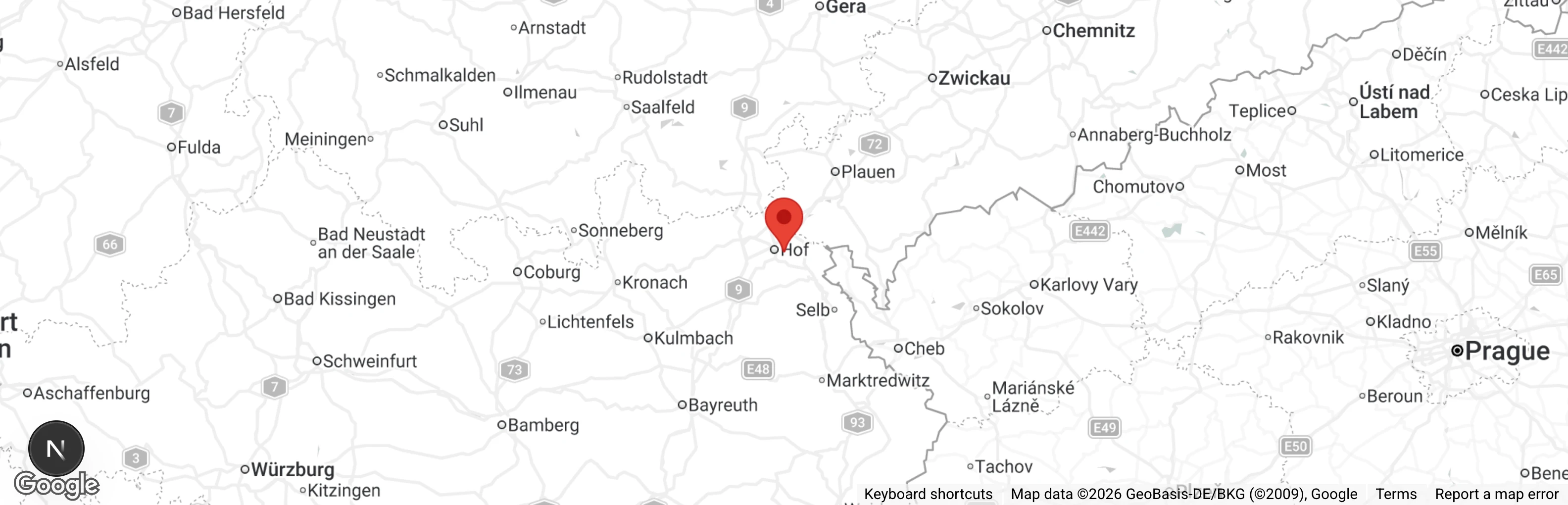 Map showing location of Tierheim Hof Erlalohe