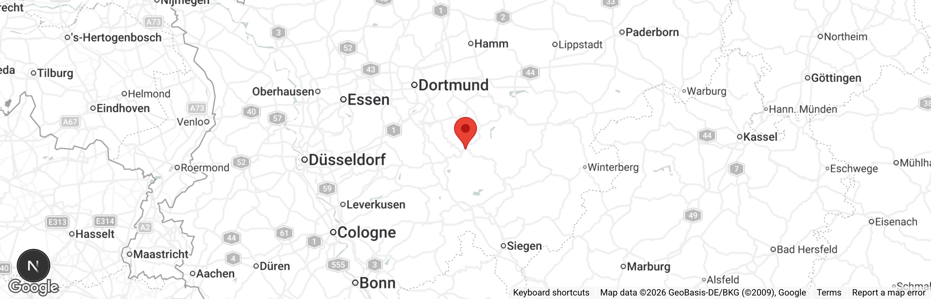Map showing location of Tierauffangstation des Tierschutzverein Werdohl-Neuenrade e.V.