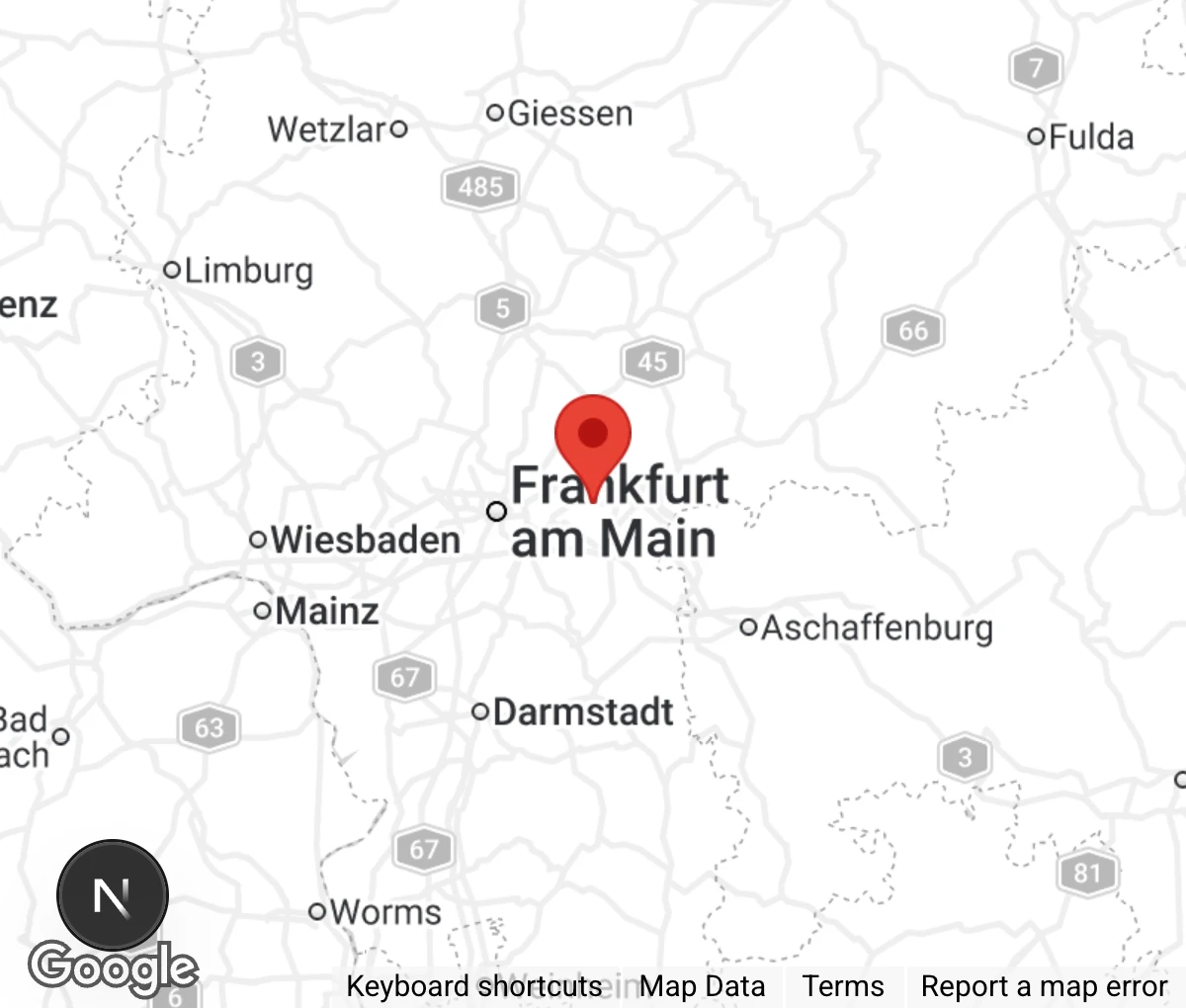 Map showing location of Katzen- u. Tierinitiative Mühlheim am Main e.V.