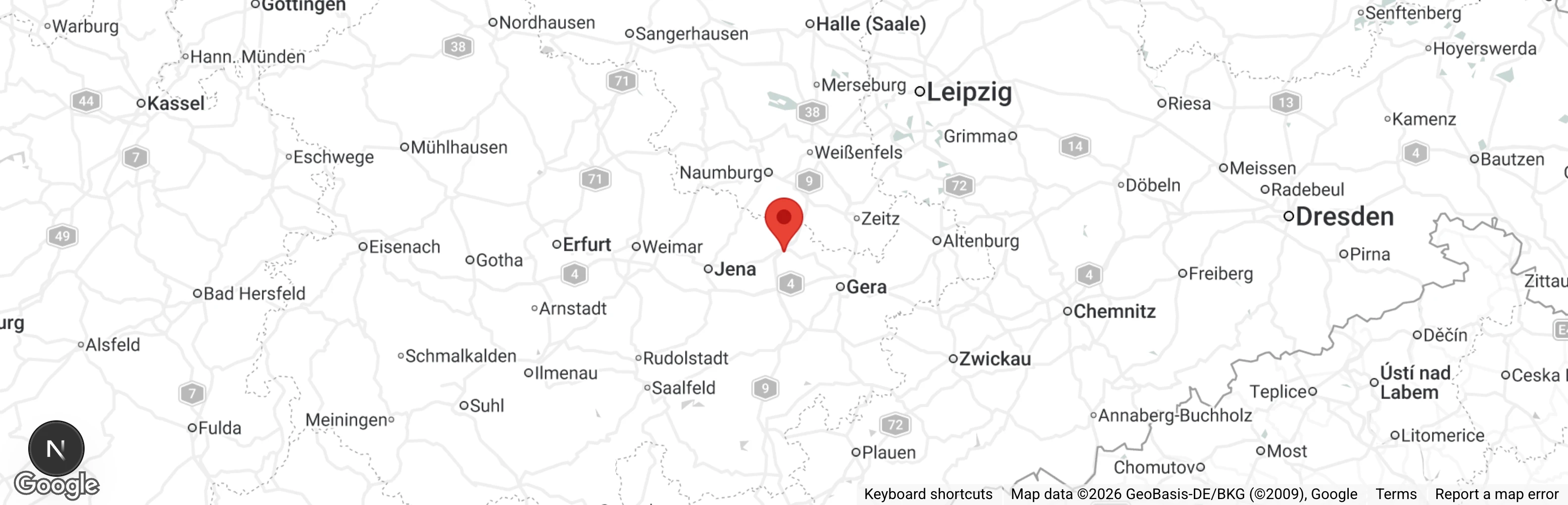 Map showing location of Tierheim Eisenberg
