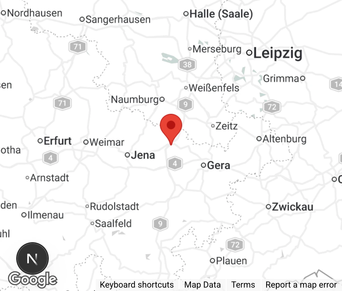 Map showing location of Tierheim Eisenberg