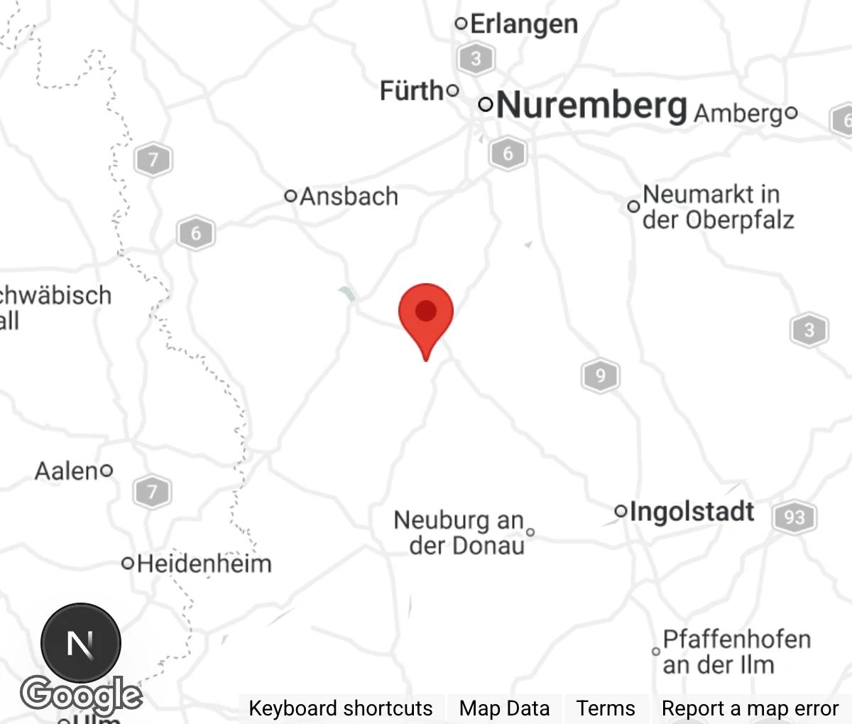 Map showing location of TSV Freunde der Tiere Altmühltal e.V.