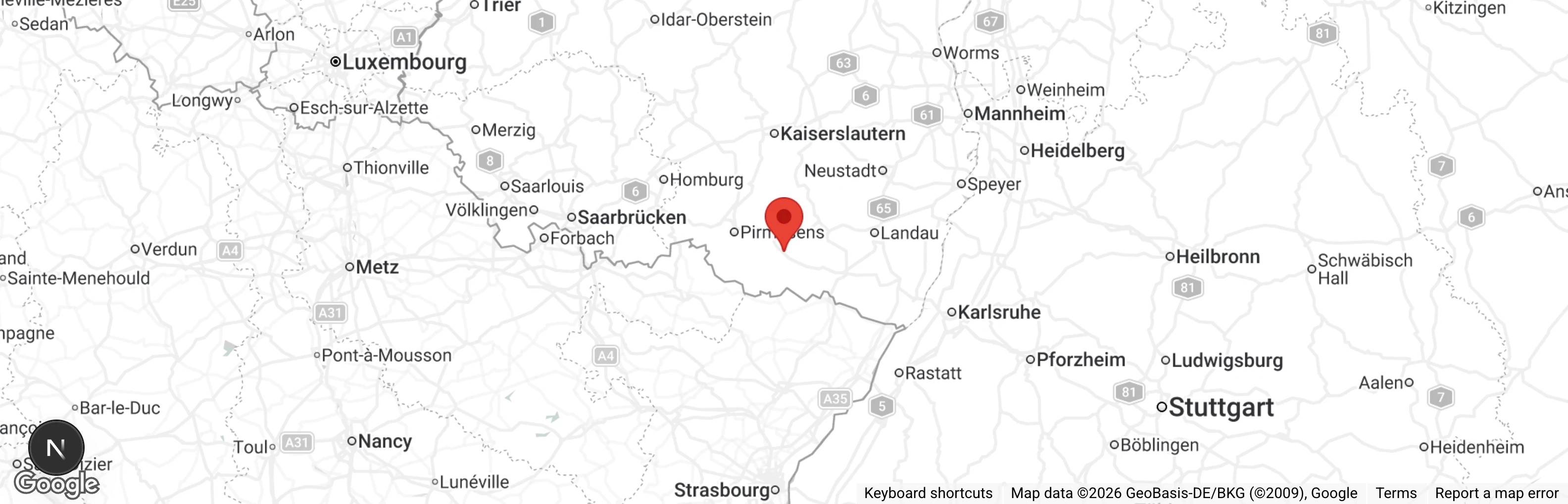 Map showing location of Tierschutzverein Dahn e.V.