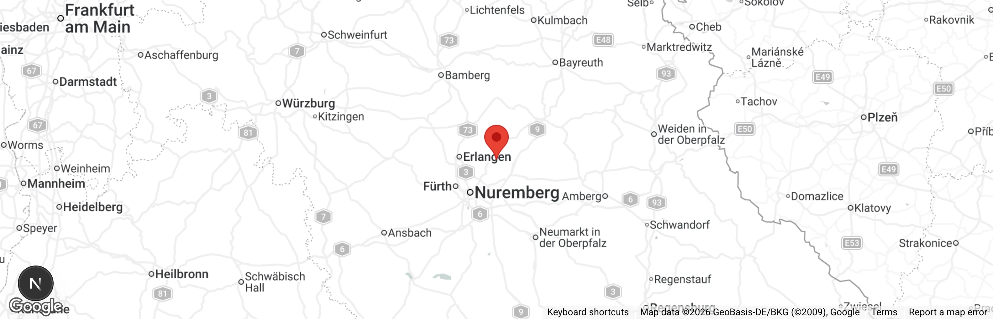 Map showing location of Tierschutzverein Eckental-Erlanger Oberland e.V.