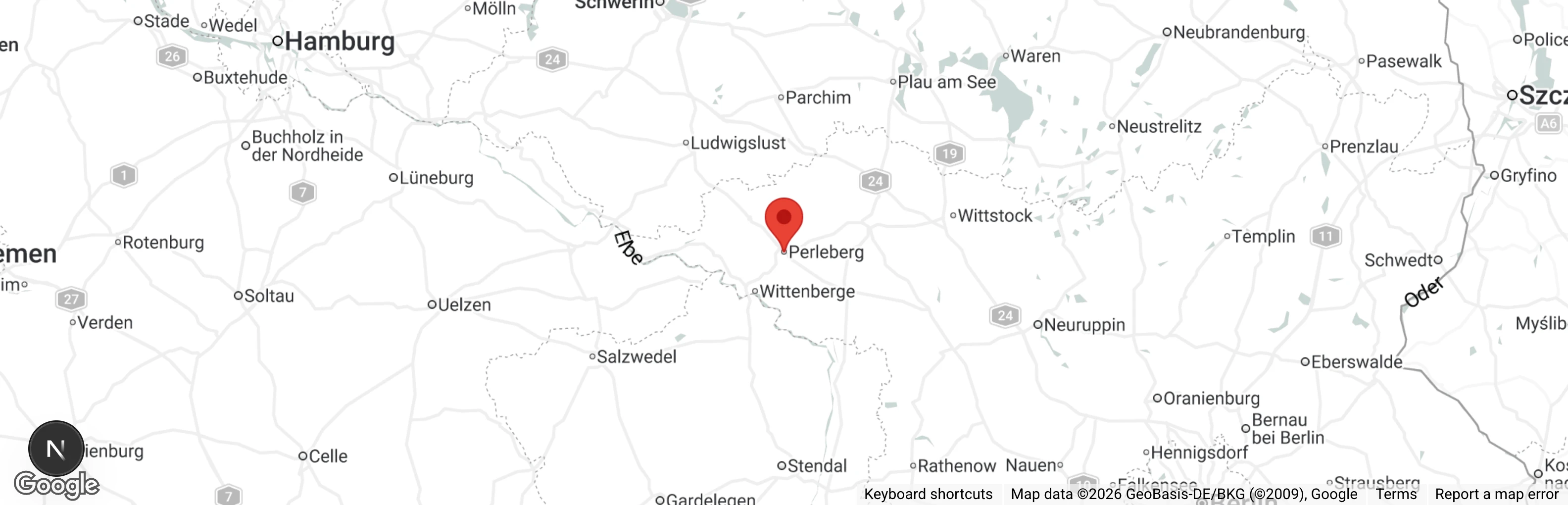 Map showing location of Tierschutzverein Prignitz e.V.