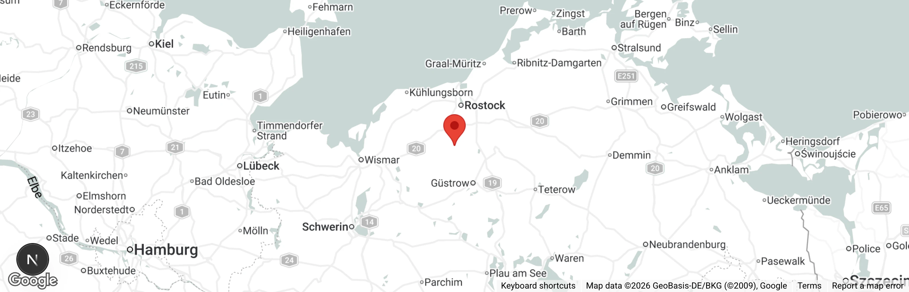 Map showing location of Tierheim Klein'er Gnadenhof/Schwaan