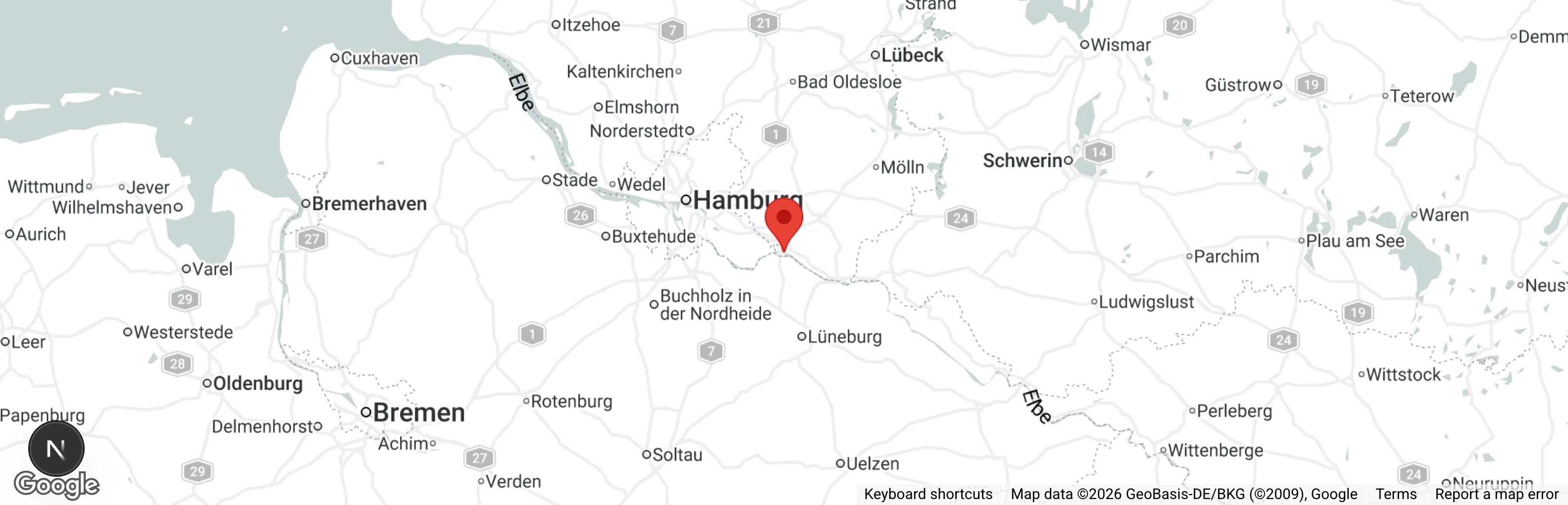 Map showing location of Tierheim Geesthacht