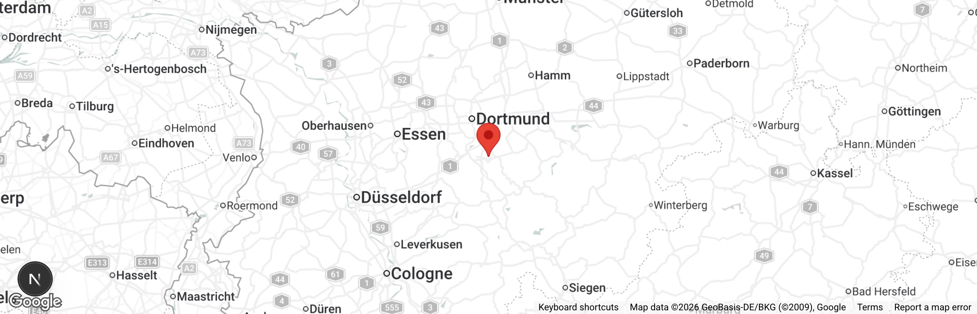 Map showing location of SOS Vergessene Pfoten e.V.