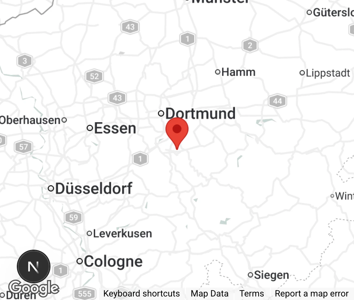 Map showing location of SOS Vergessene Pfoten e.V.