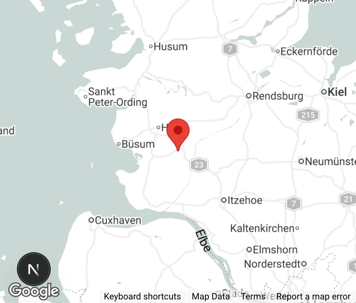 Map showing location of Tierheim Tensbüttel