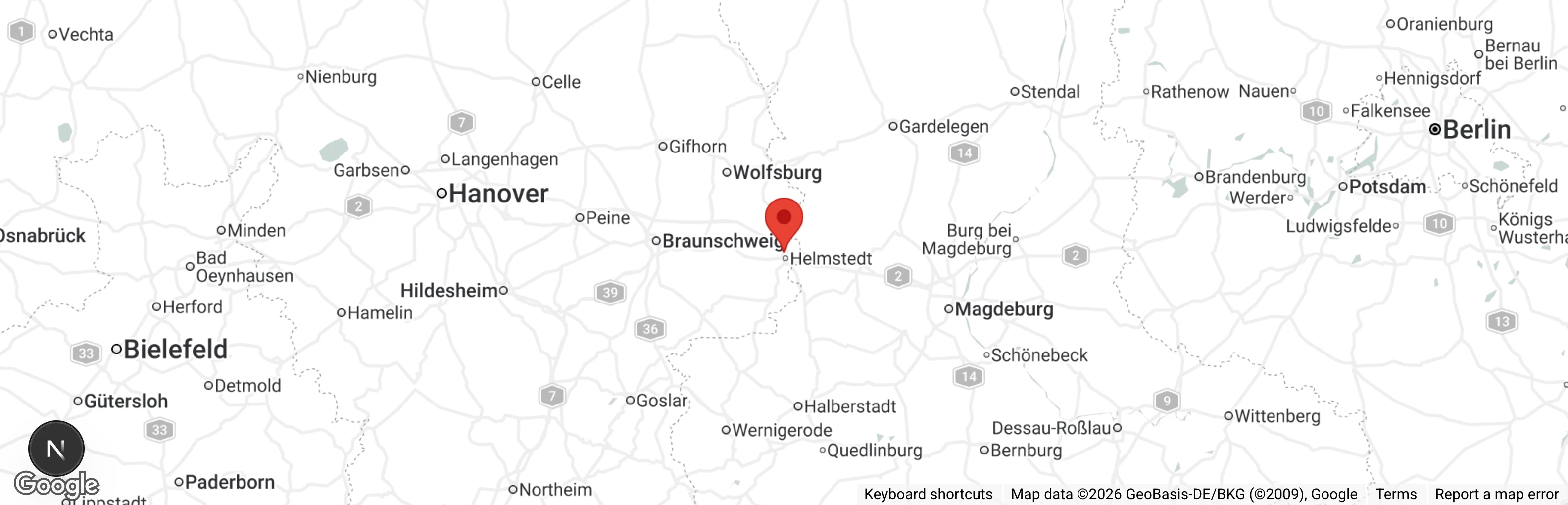 Map showing location of Tier- u. Naturschutz Kreisverband Helmstedt e.V.