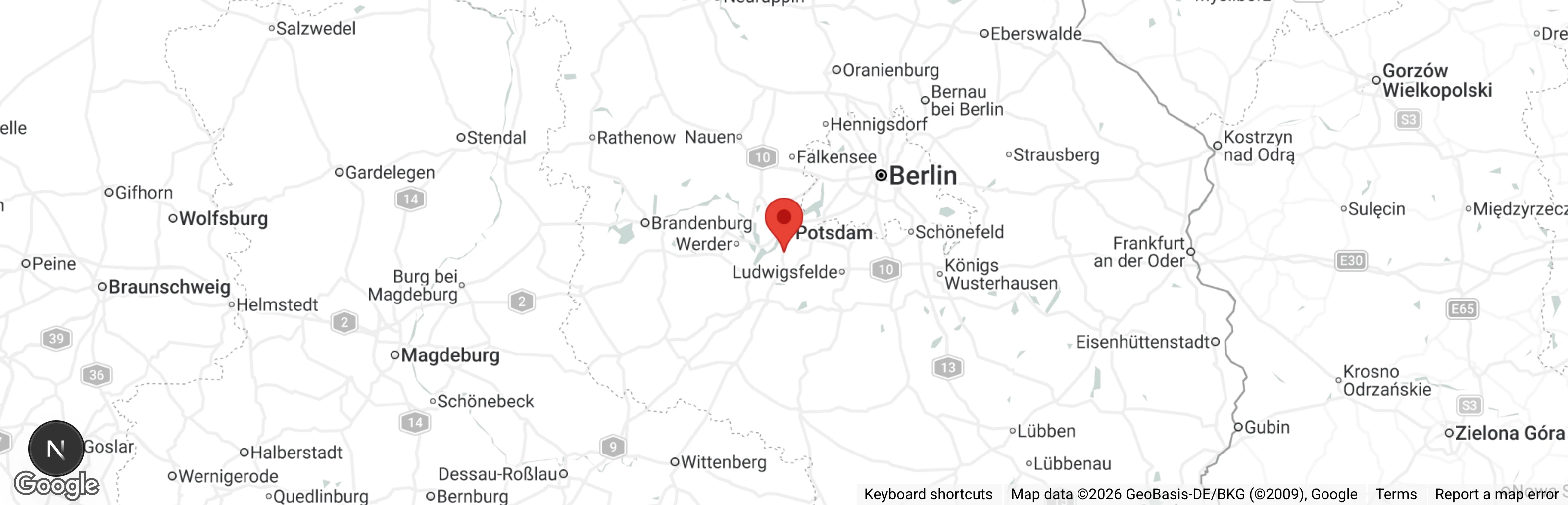 Map showing location of Tierheim Potsdam