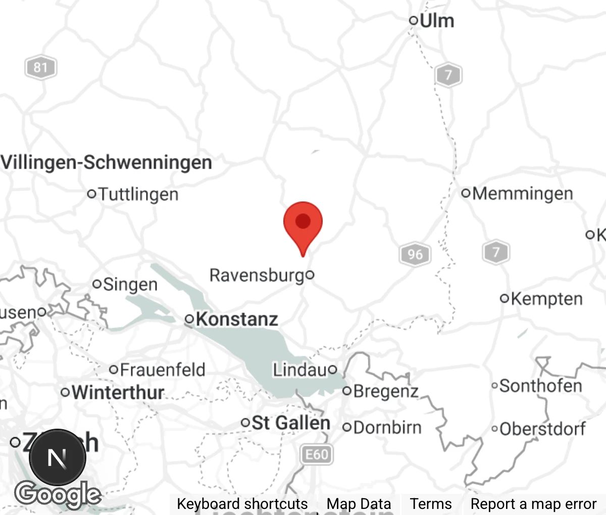 Map showing location of Tierheim Berg