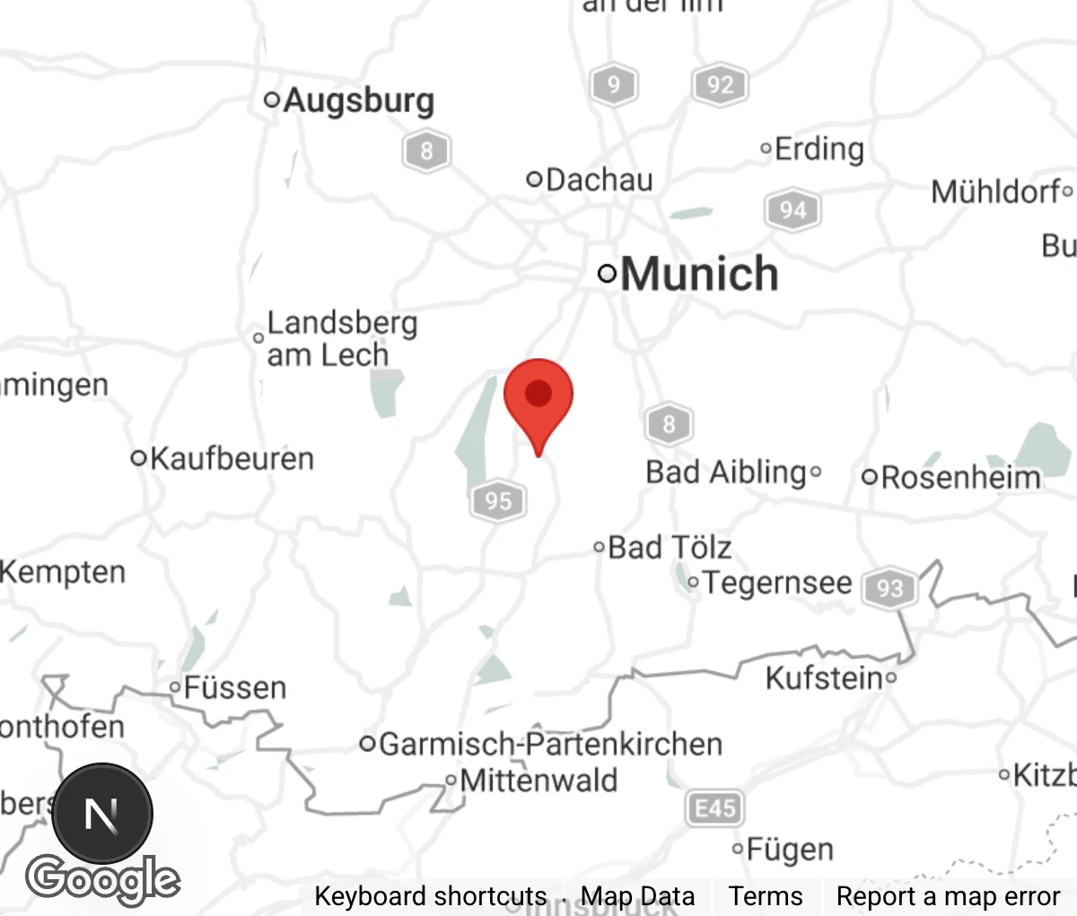 Map showing location of Tierheim Gelting