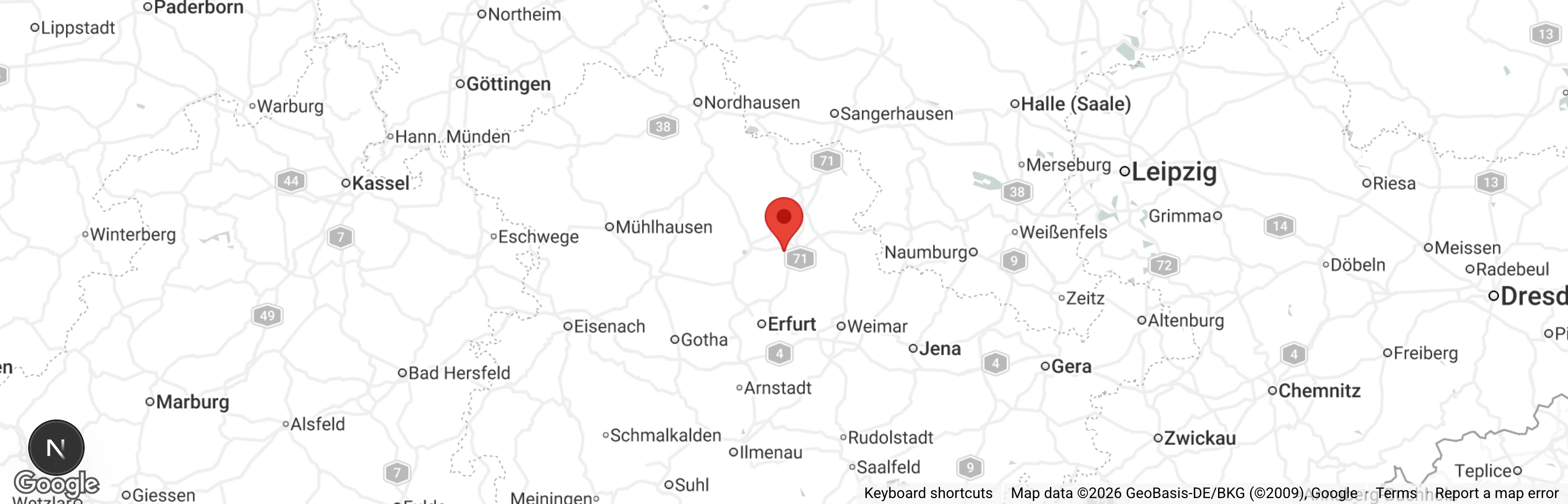 Map showing location of Tierheim Sömmerda