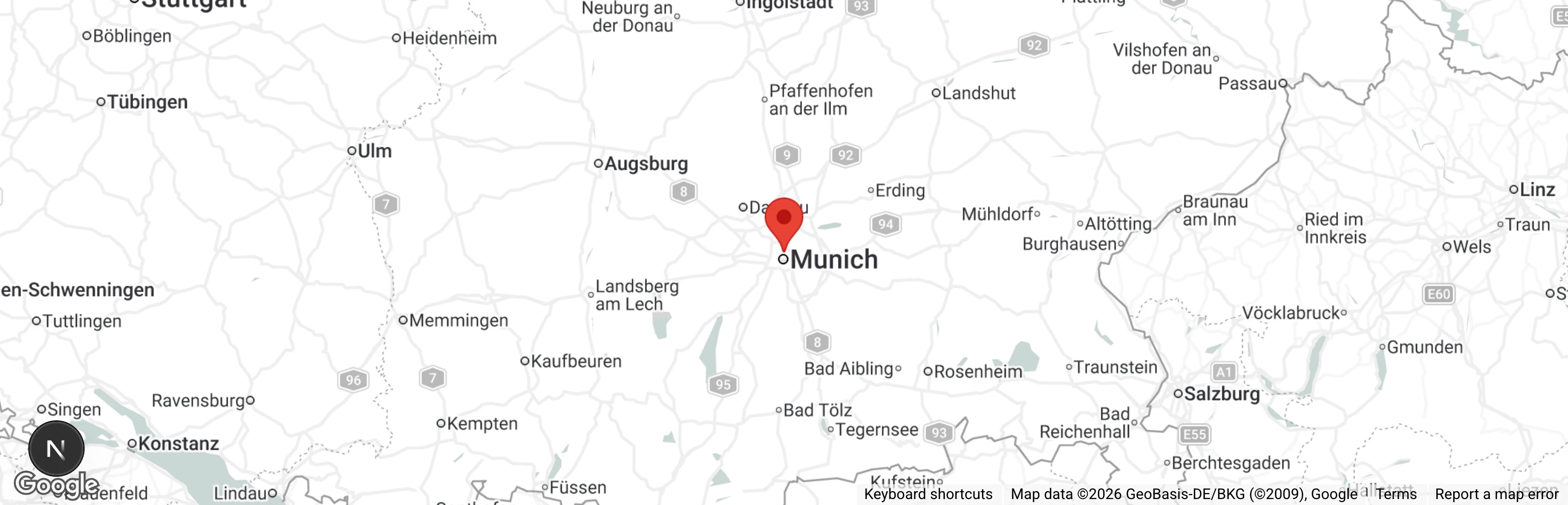 Map showing location of Auffangstation für Reptilien München