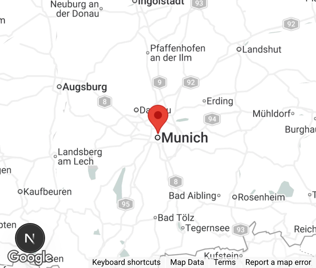 Map showing location of Auffangstation für Reptilien München