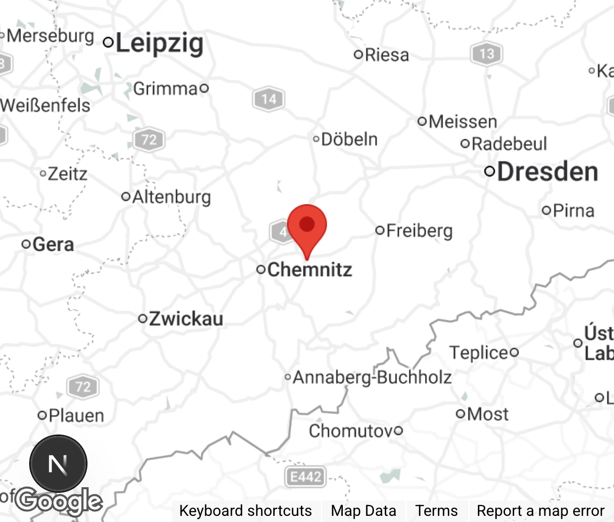 Map showing location of Tierschutzverein Flöha u. U. e.V.