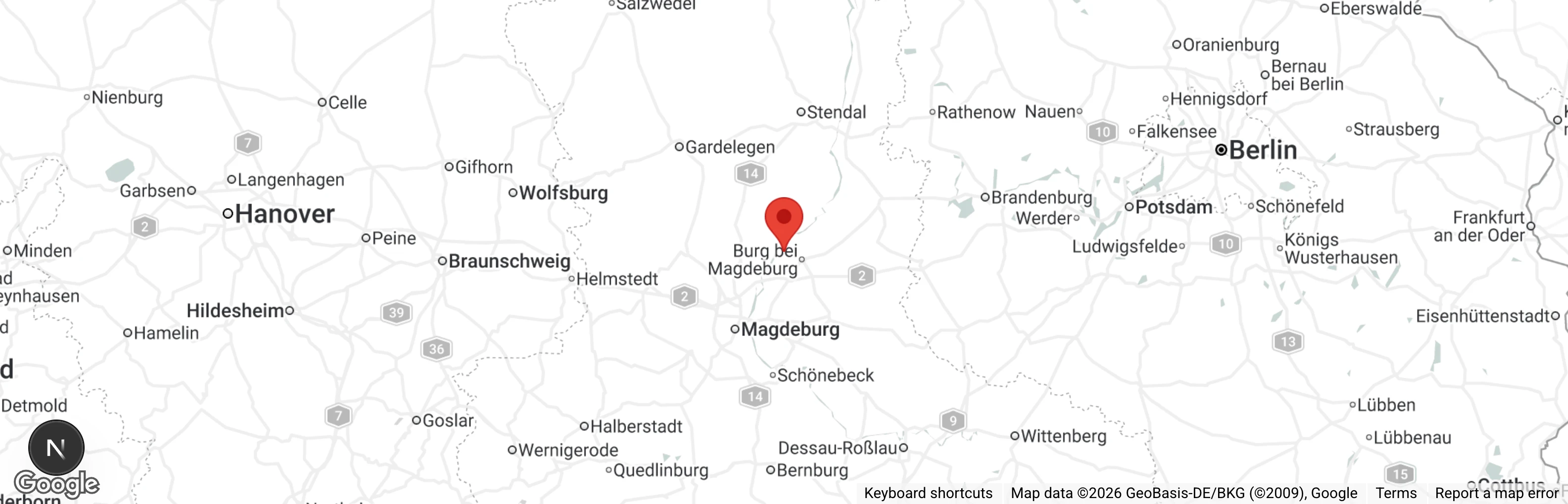 Map showing location of Tierheim Burg