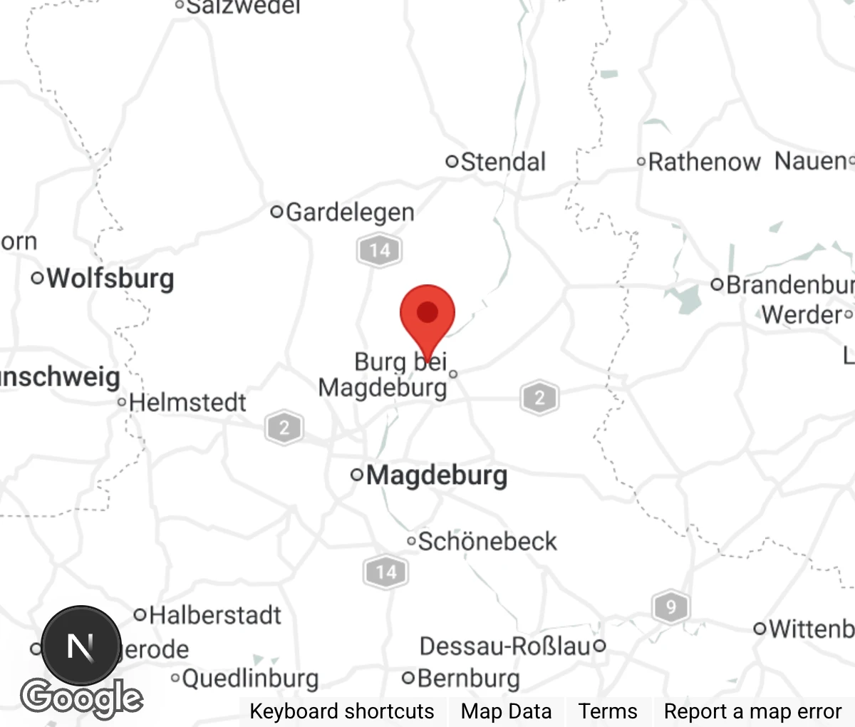 Map showing location of Tierheim Burg