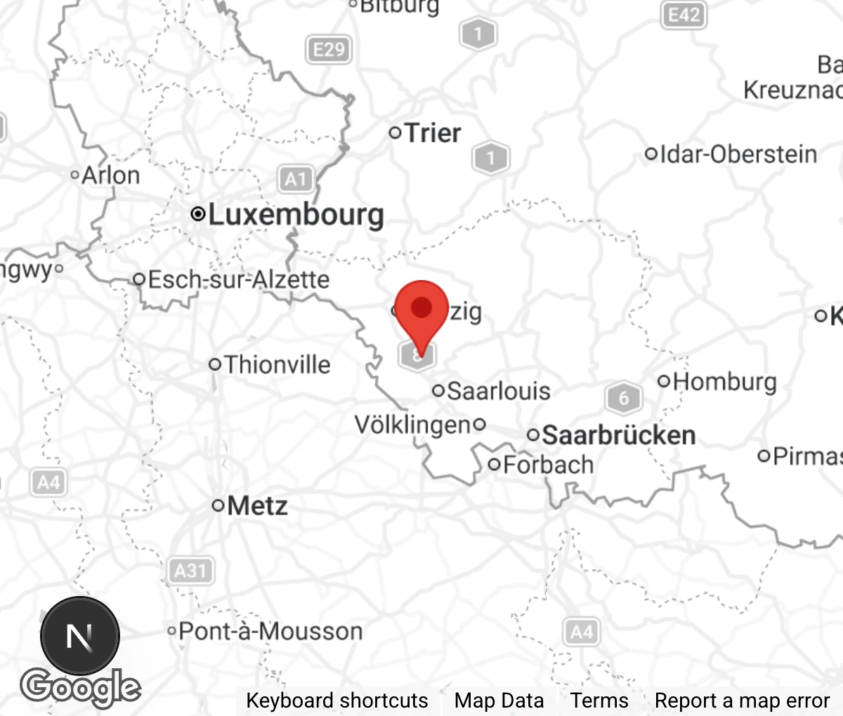 Map showing location of Hedwig-Trampert Tierheim Dillingen