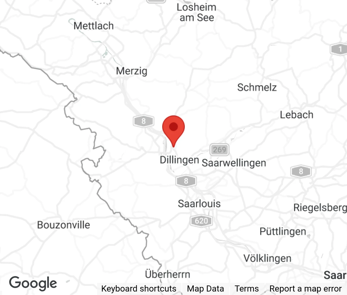 Map showing location of Hedwig-Trampert Tierheim Dillingen