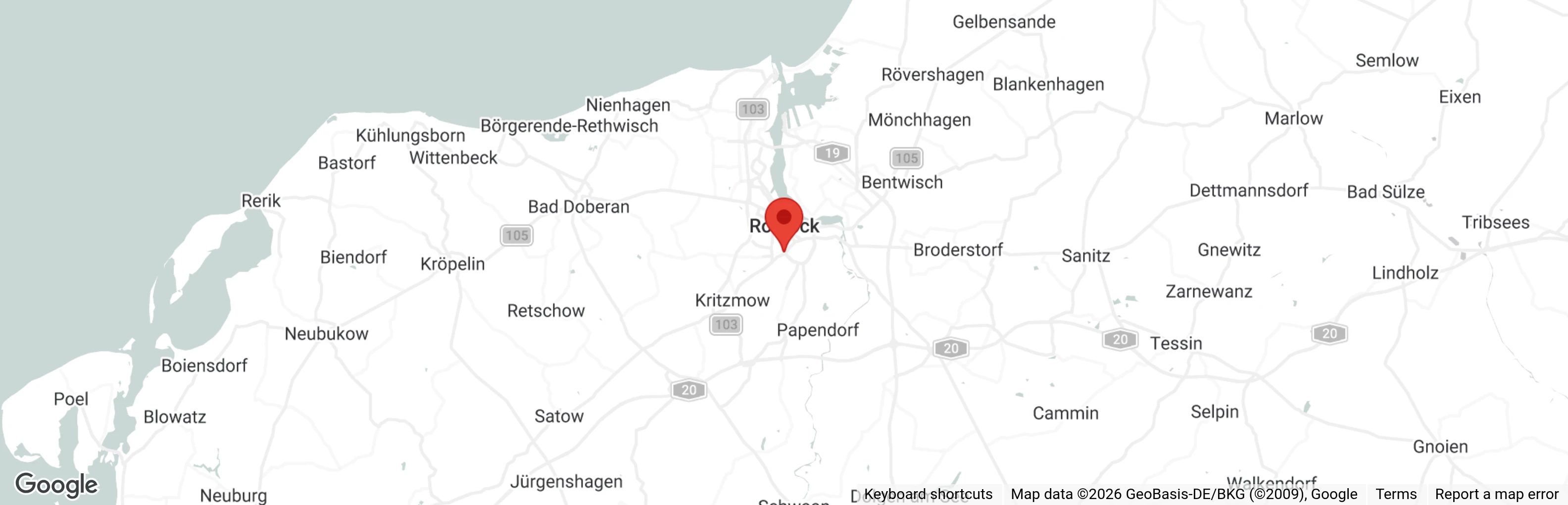 Map showing location of Rostocker Tierschutzverein e.V.