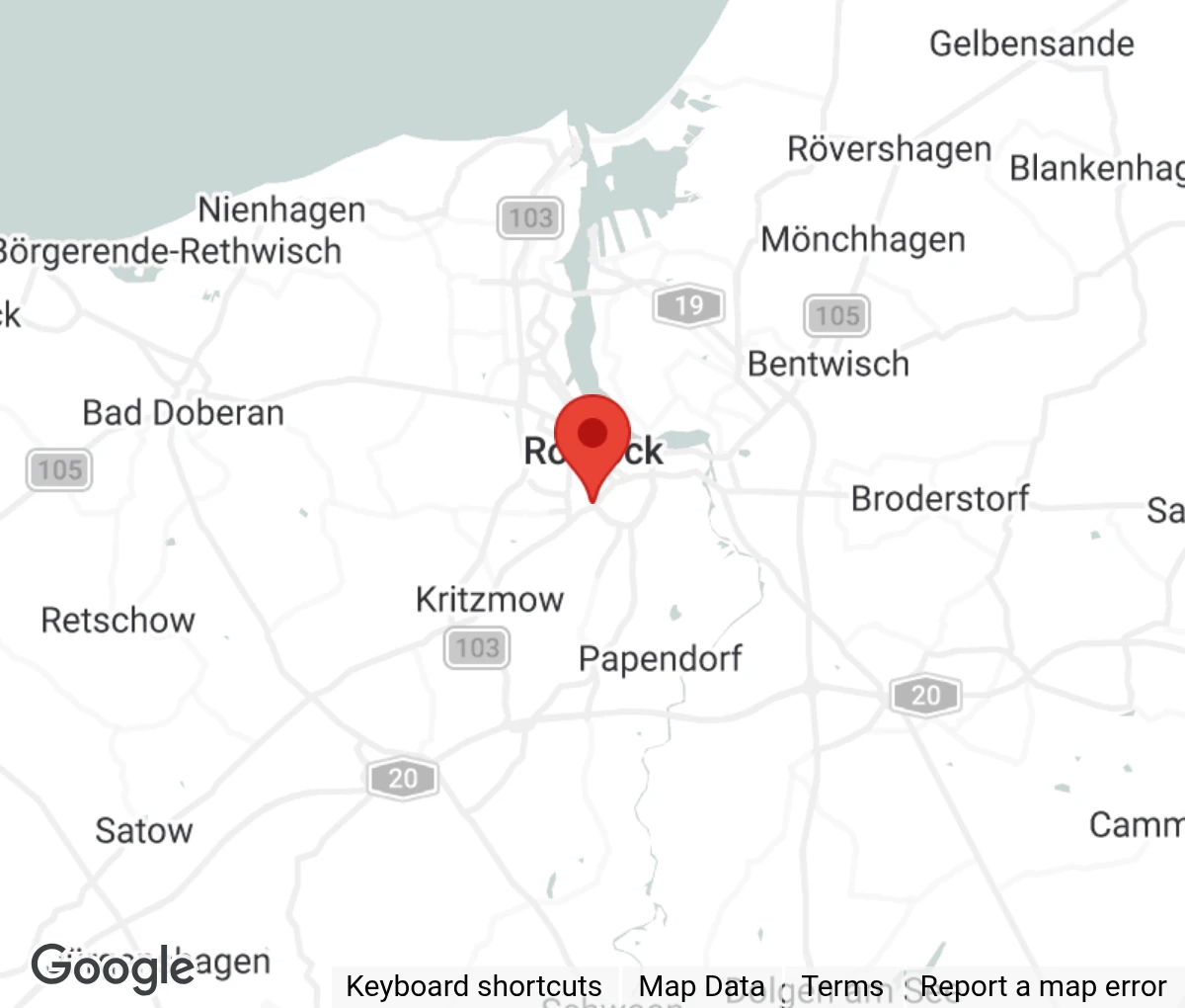 Map showing location of Rostocker Tierschutzverein e.V.