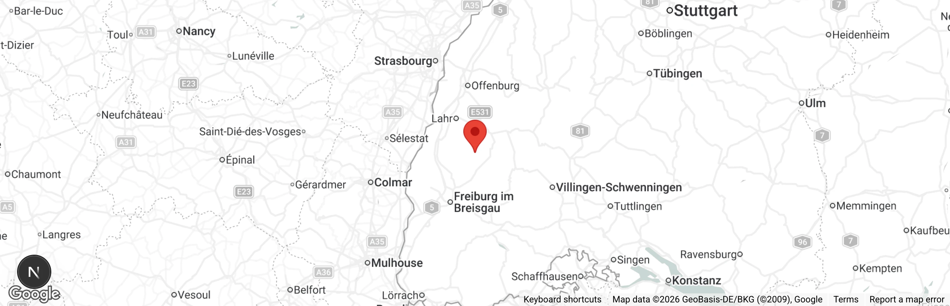 Map showing location of Elztal Gnadenhof 'Lochhof'