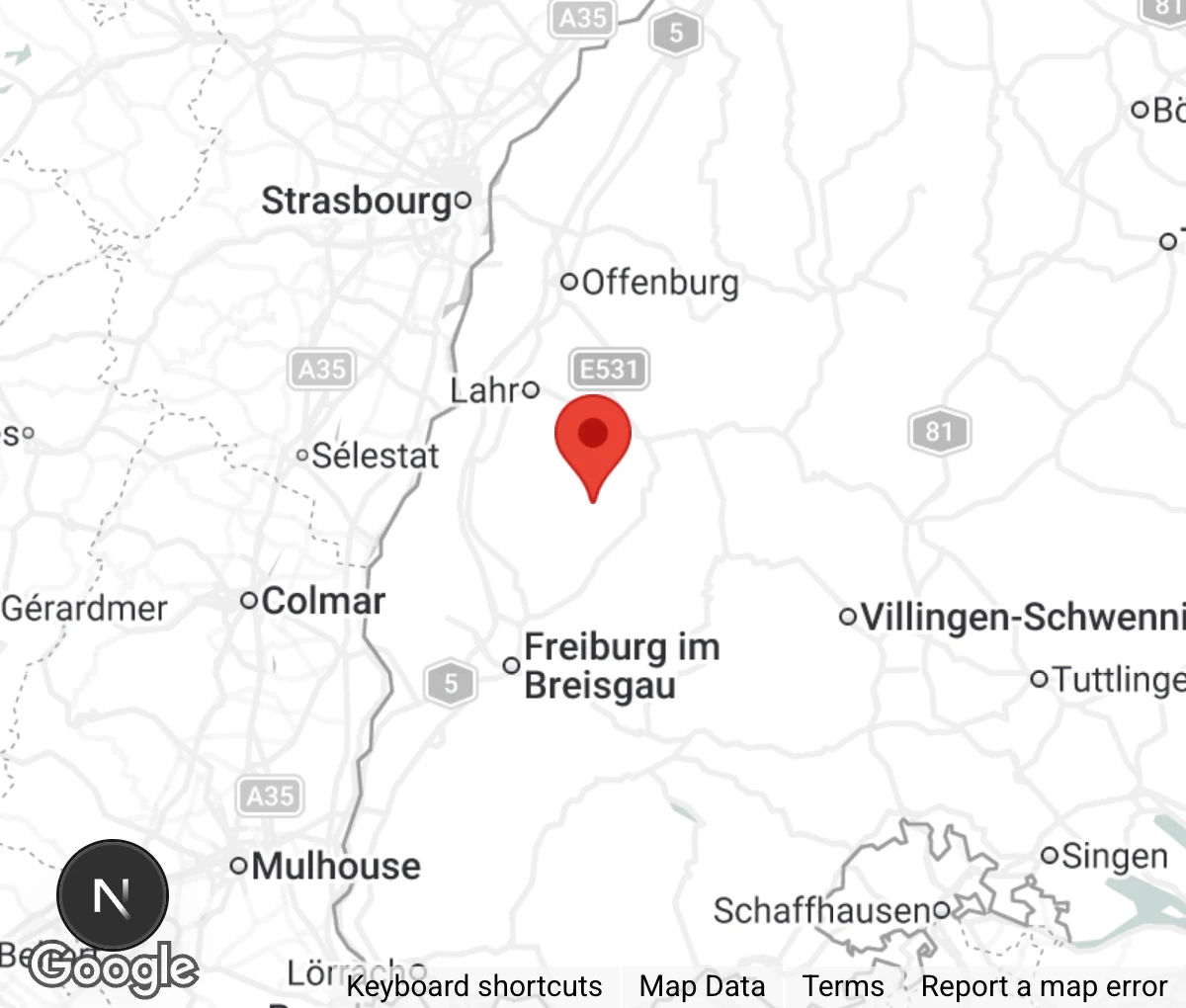 Map showing location of Elztal Gnadenhof 'Lochhof'