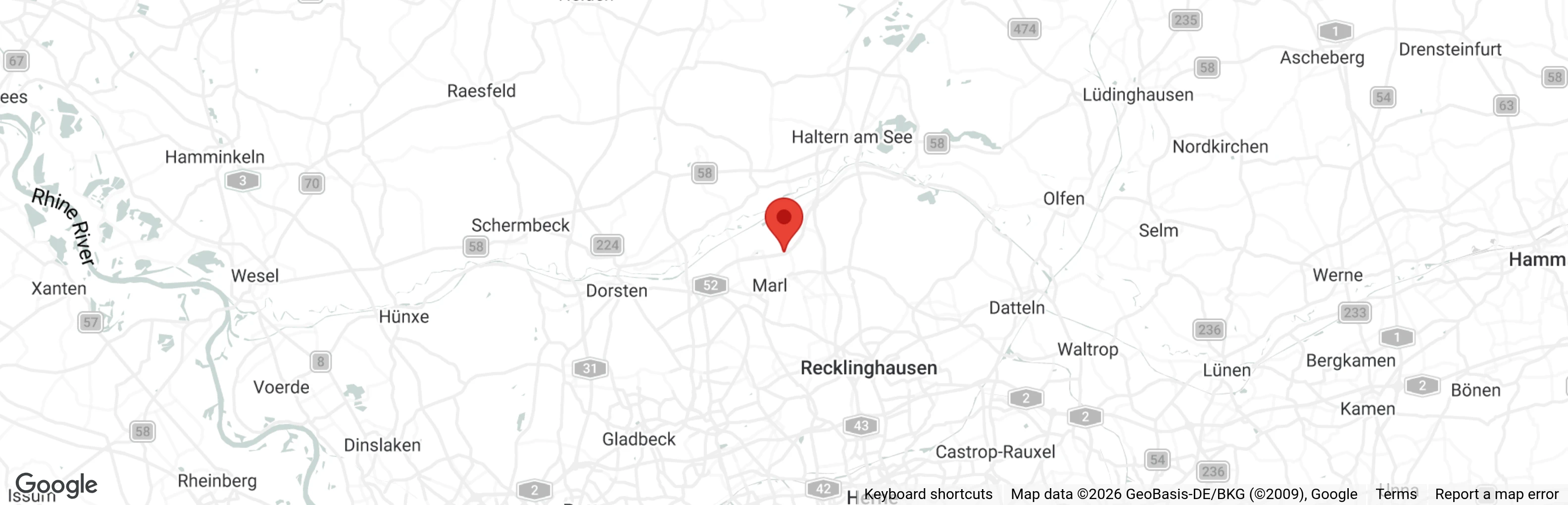 Map showing location of Tierheim Marl/Haltern