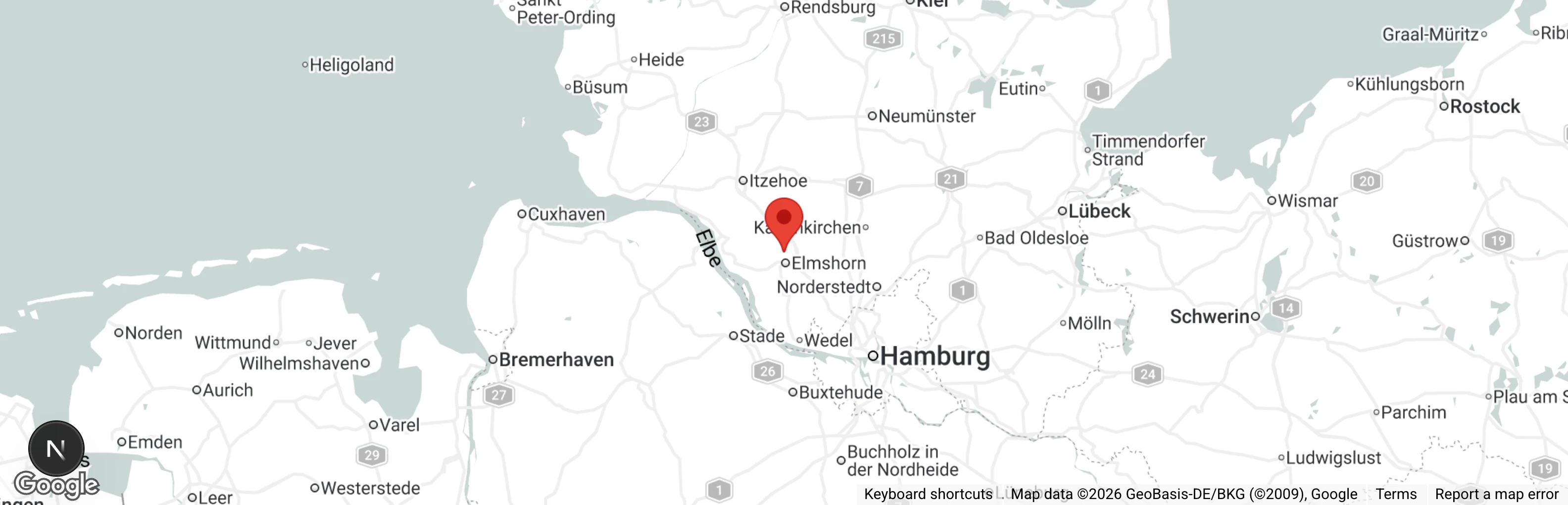 Map showing location of Tierheim Elmshorn