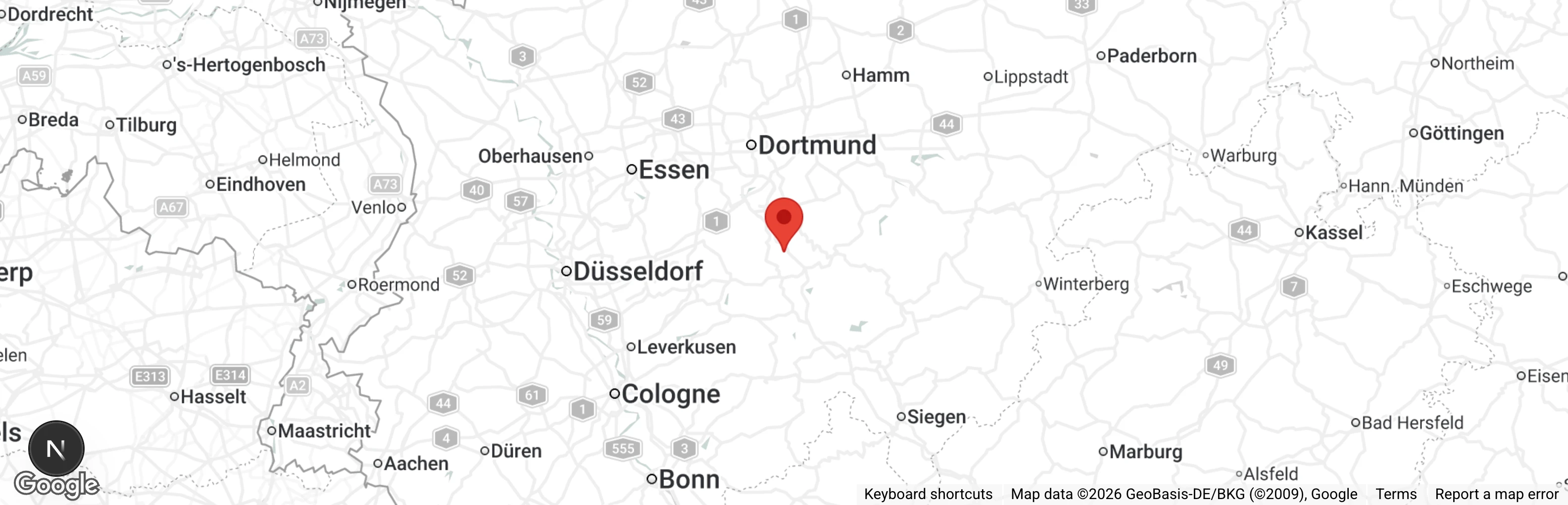 Map showing location of Tierheim Dornbusch/Lüdenscheid
