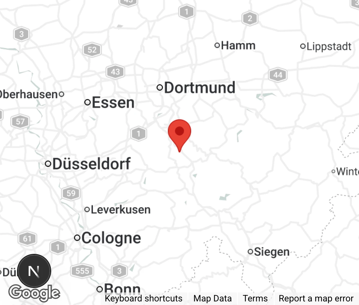 Map showing location of Tierheim Dornbusch/Lüdenscheid