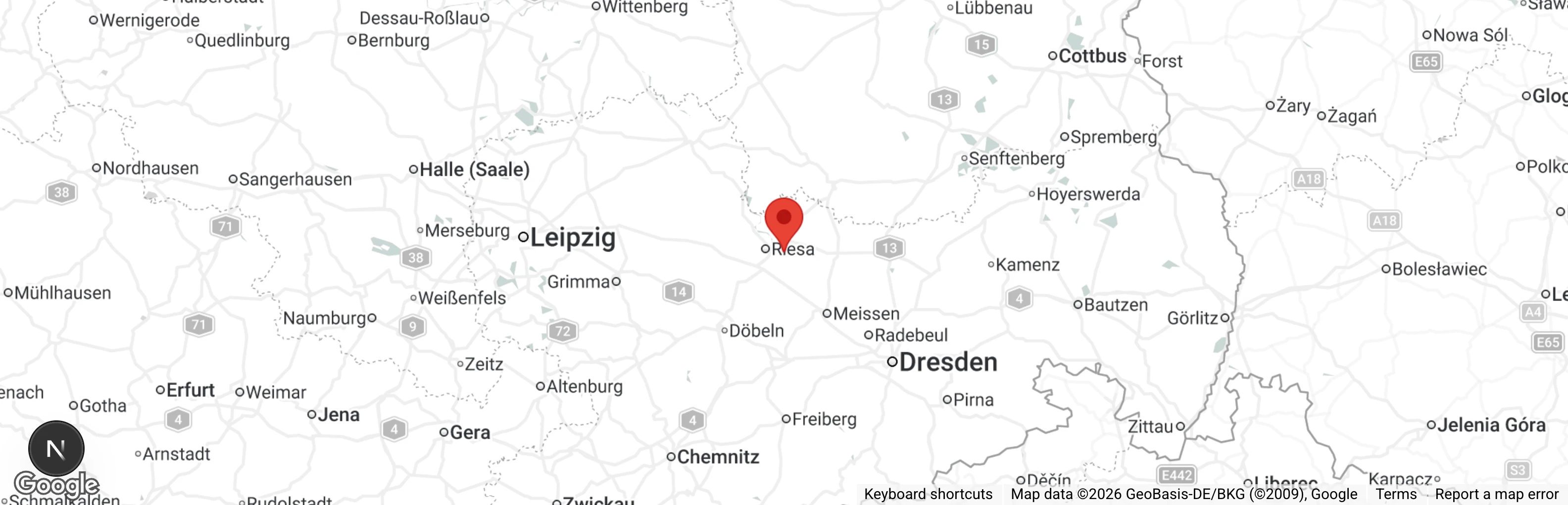 Map showing location of Tierheim 'Elbaue' Riesa